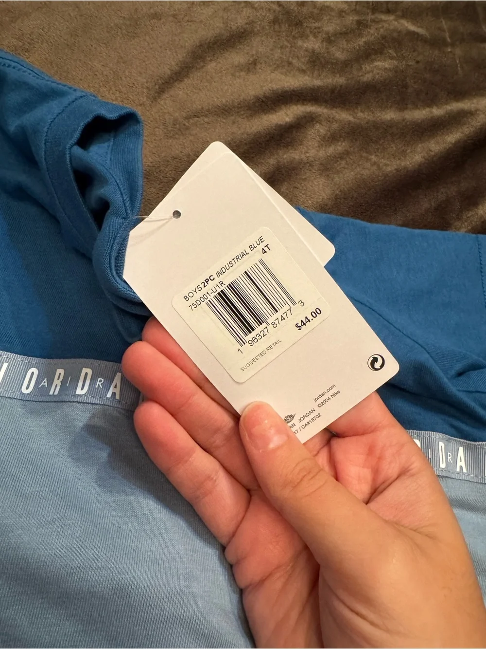 Jordan Blue and Light Blue Kids Two-Tone Short Pajama Set